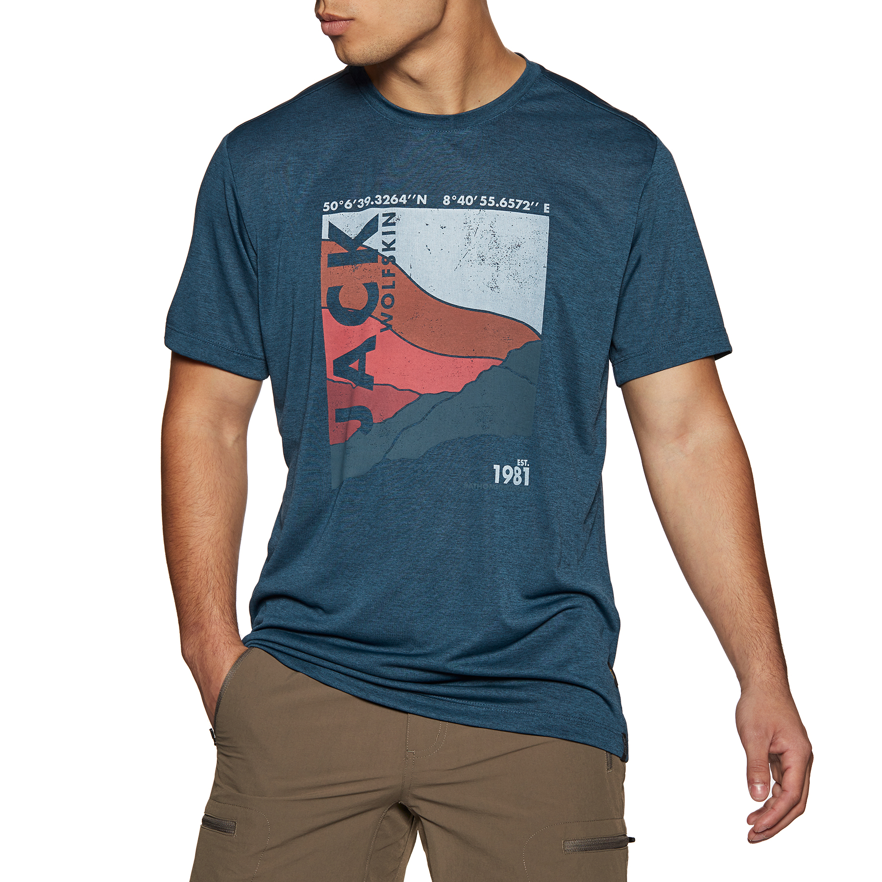 Get Free Delivery Jack Wolfskin Sleeve Prices T-Shirt Short Crosstrail Graphic Affordable at